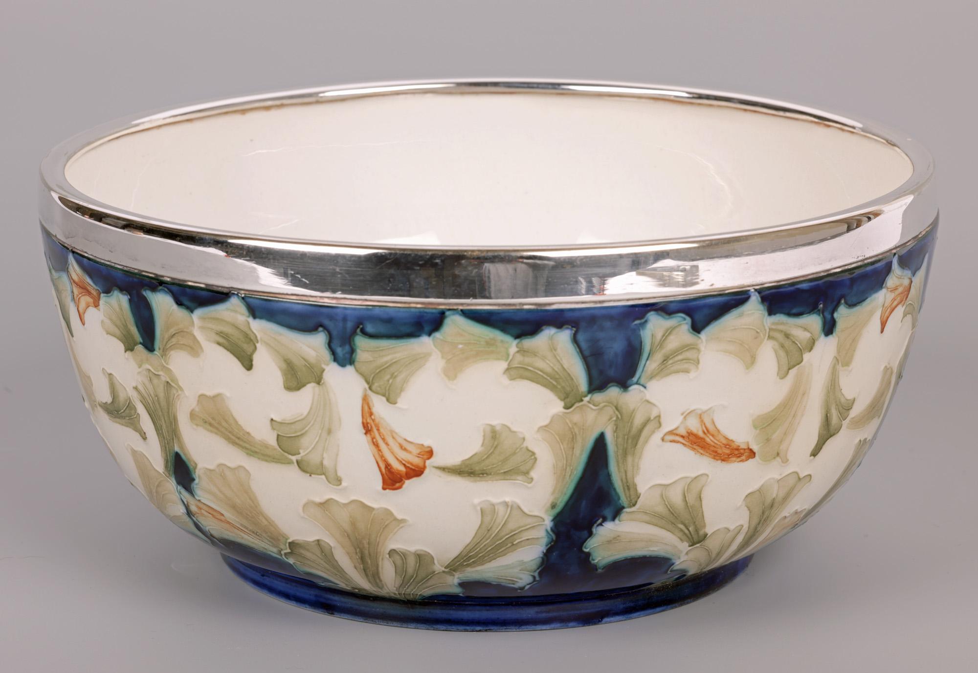 English William Moorcroft MacIntyre Art Nouveau Bell Flower Bowl For Sale