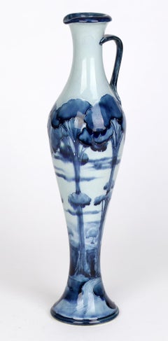 William Moorcroft MacIntyre Art Nouveau Blue Trees Pattern Pottery Jug