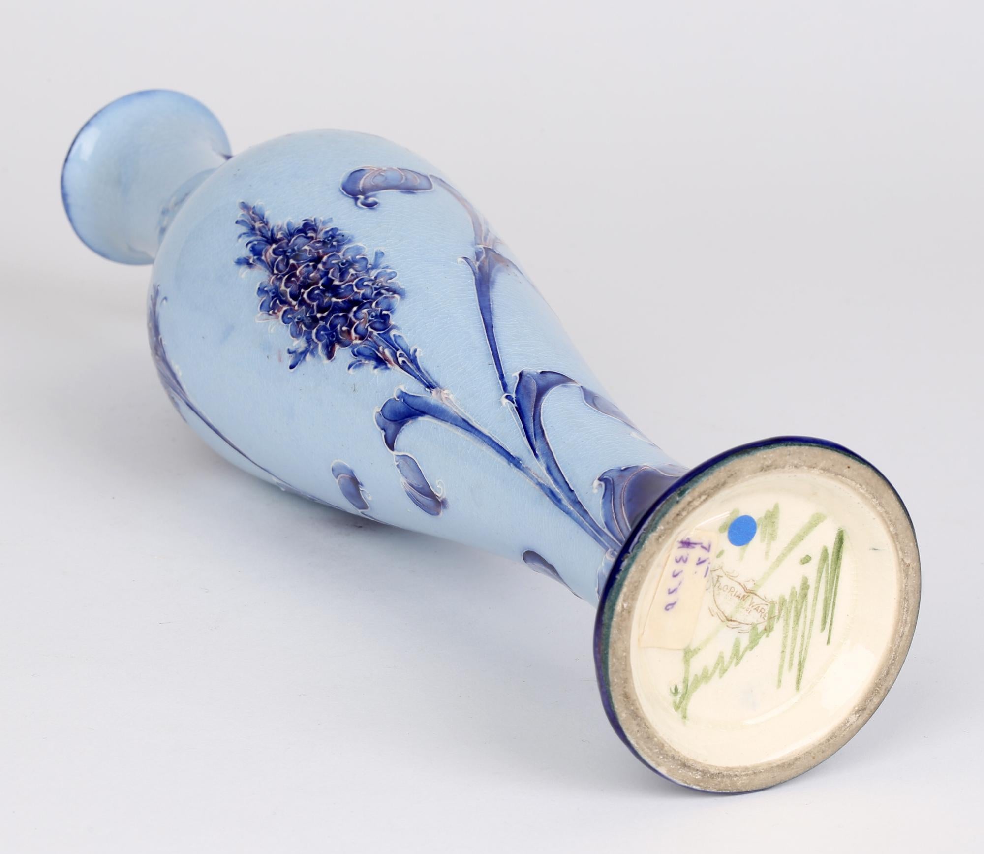 William Moorcroft MacIntyre Art Nouveau Elegantly Shaped Blue Lilac Pottery Jug 1