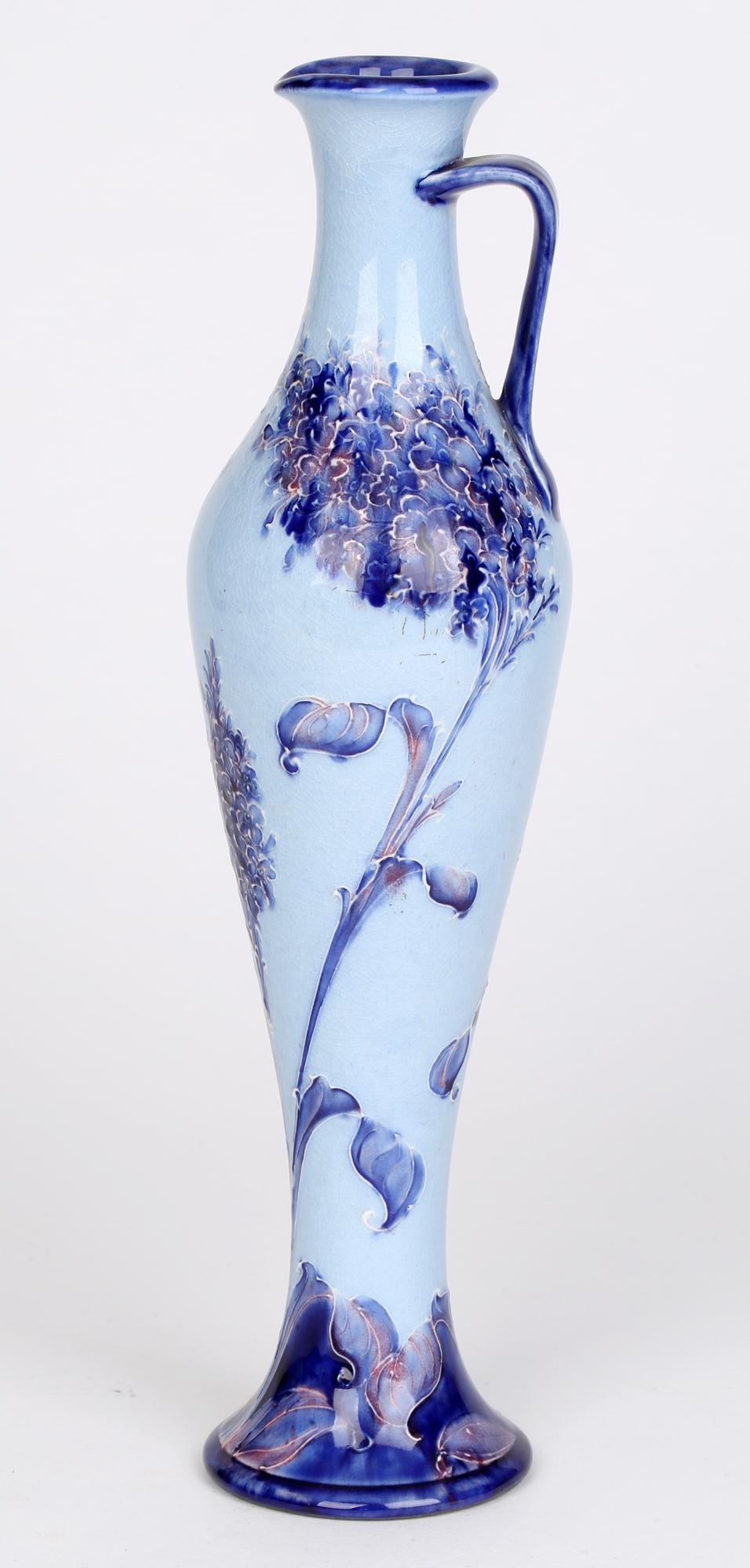 William Moorcroft MacIntyre Art Nouveau Elegantly Shaped Blue Lilac Pottery Jug 5