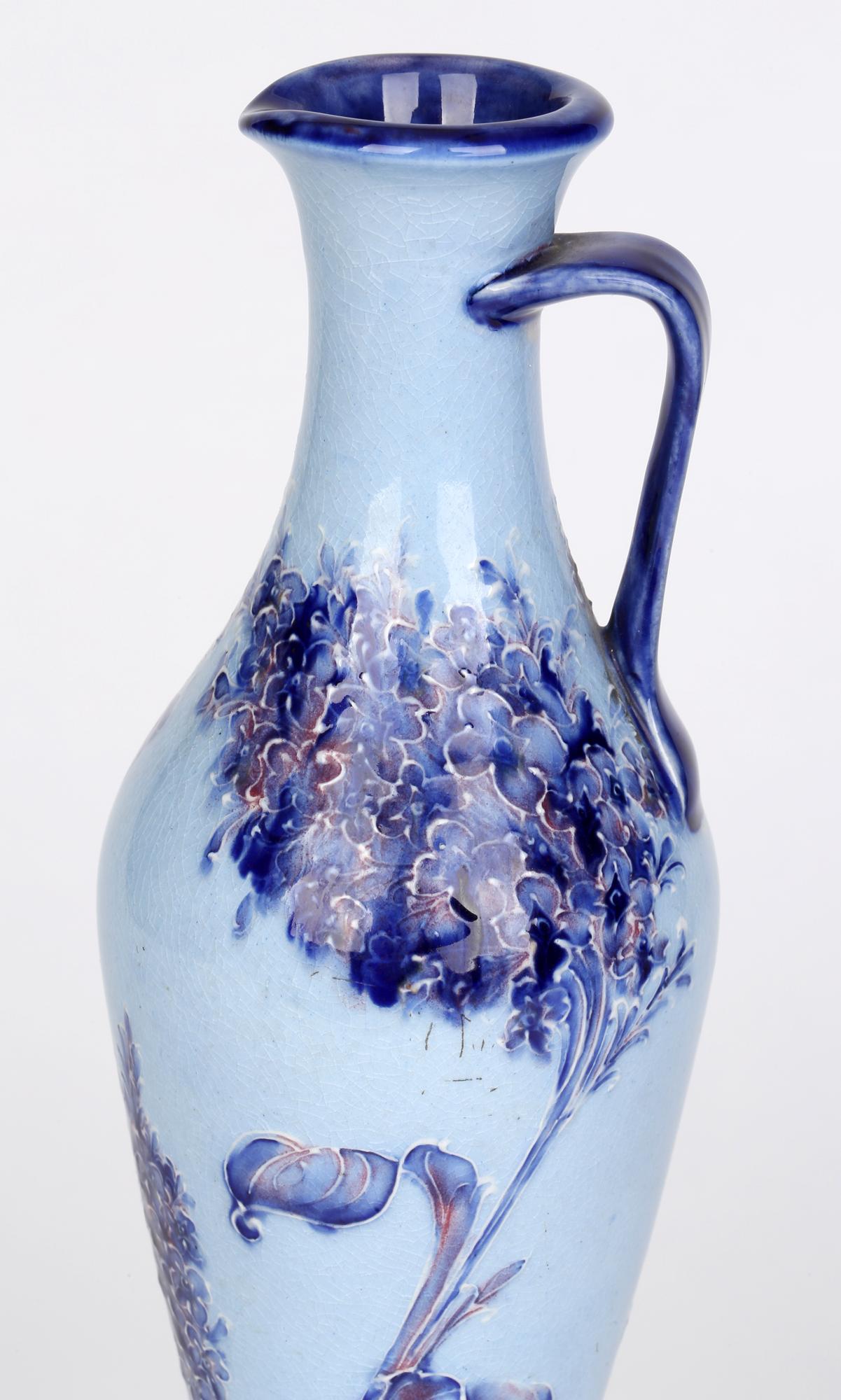William Moorcroft MacIntyre Art Nouveau Elegantly Shaped Blue Lilac Pottery Jug 6