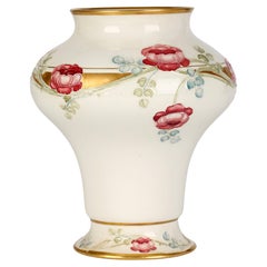 William Moorcroft MacIntyre Art Nouveau Tube Lined Rose Pattern Vase
