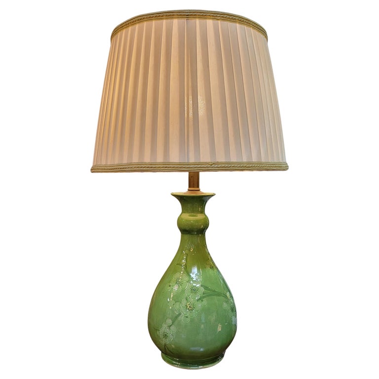 William Moorcroft / Macintyre "Prunus" Ceramic Table Lamp For Sale at