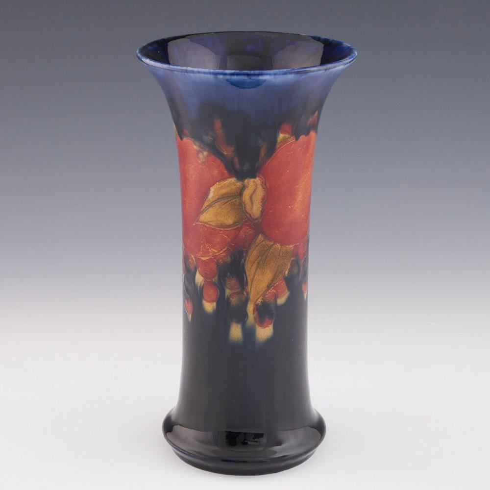 English William Moorcroft Pomegranate Pattern Trumpet Vase, circa 1930