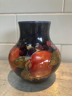 William Moorcroft Stamped & Signed Vintage Pomegranate & Cobalt Blue Design Vase