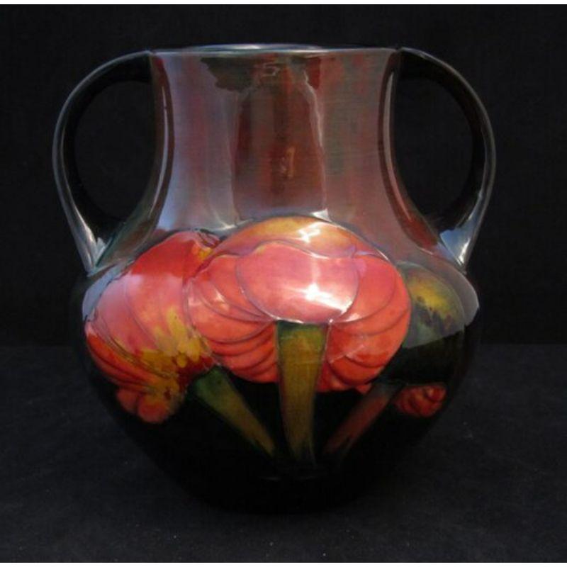 William Moorcroft Two Handled Vase Decorated in Claremont Design, circa 1930s In Good Condition For Sale In Chipping Campden, GB
