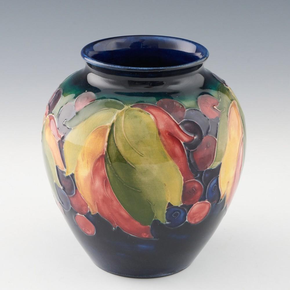 British William Moorcroft Wisteria Plum Vase c1940