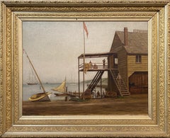 Antique Harbor Scene