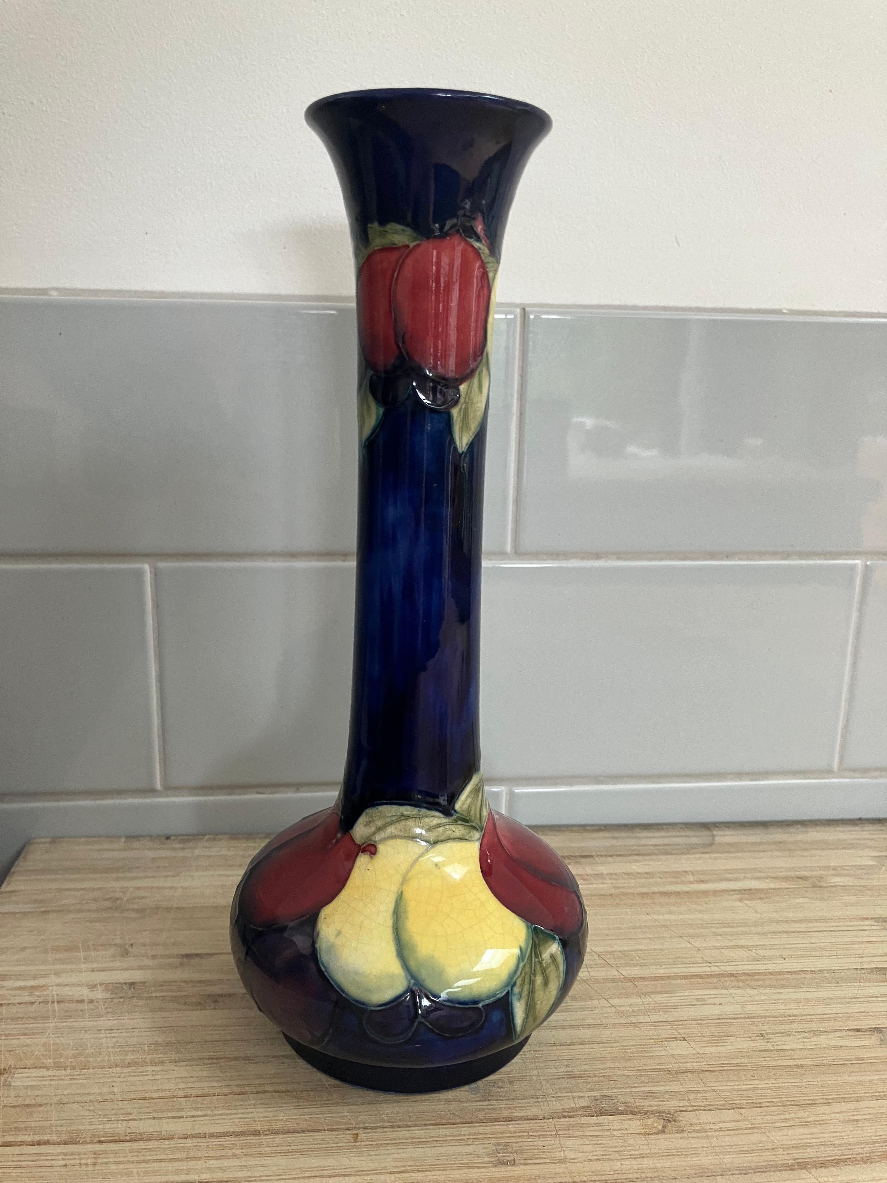 English William Moorecroft Large Signed Vase Decorated in the Wisteria Design c1940’s