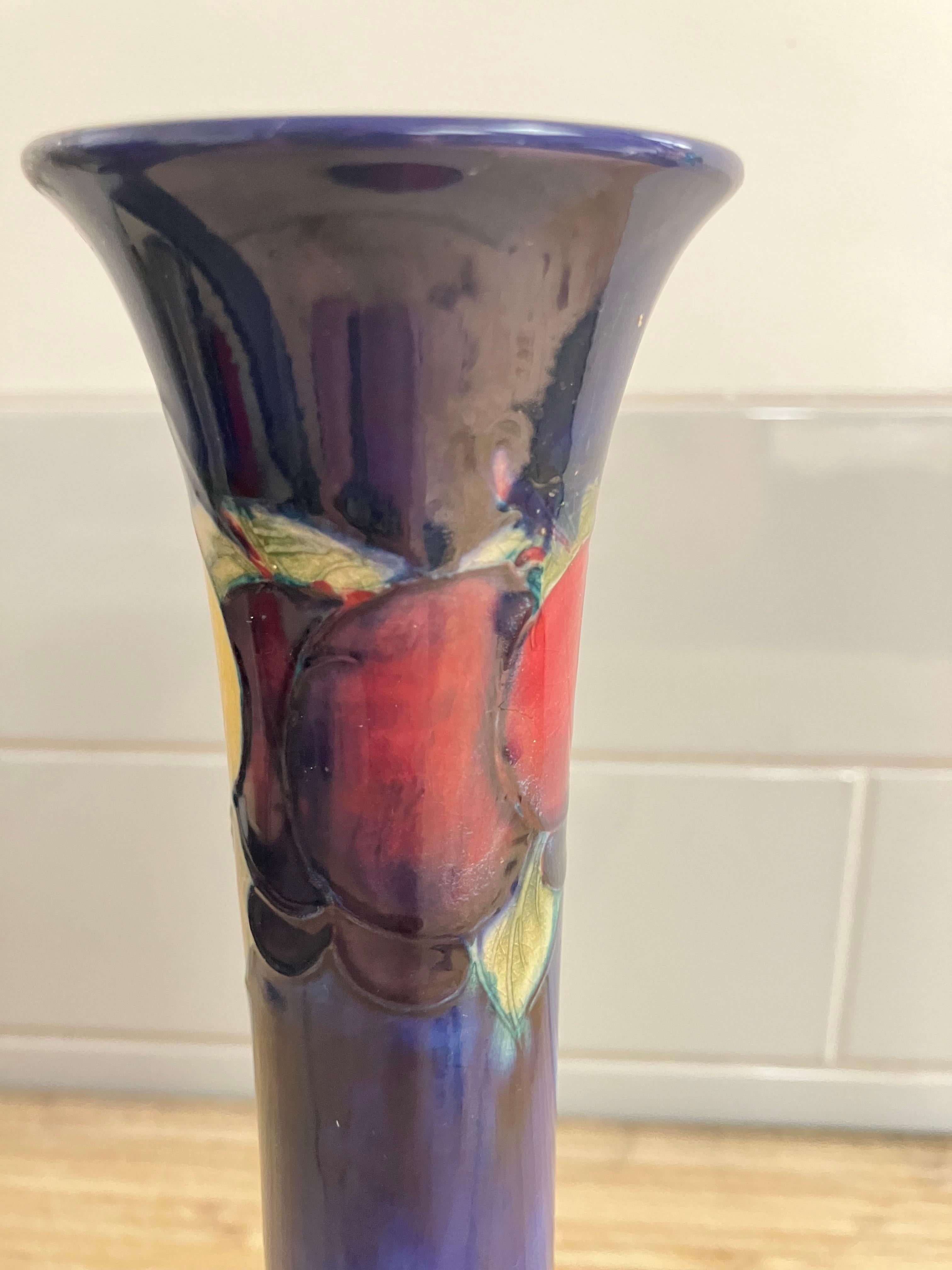 Mid-20th Century William Moorecroft Large Signed Vase Decorated in the Wisteria Design c1940’s