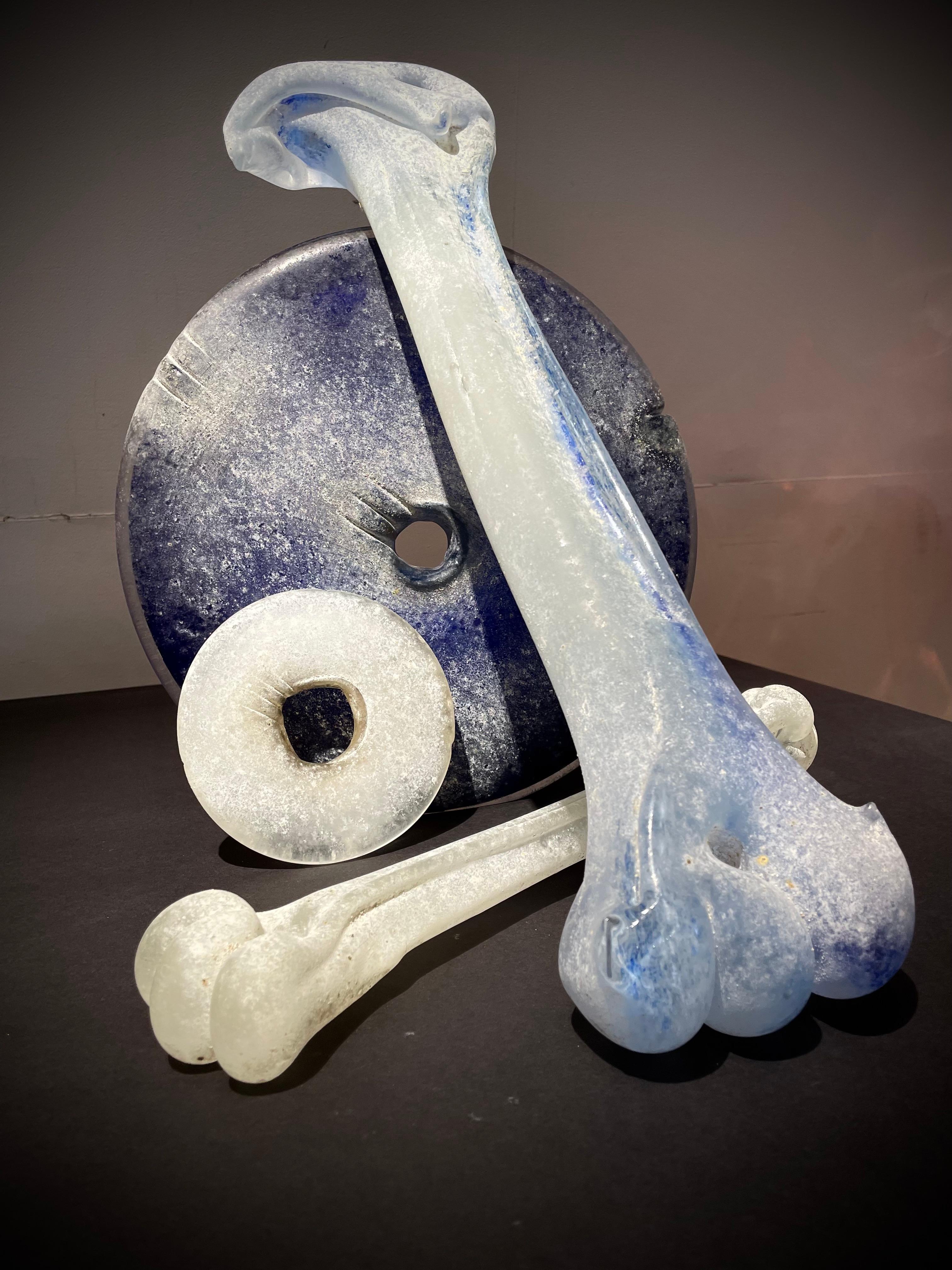 William Morris Figurative Sculpture - Artifact Still Life.  Contemporary blown & formed glass sculpture