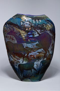 Petroglyph Vessel, Large Contemporary Figural Glass Blown Form