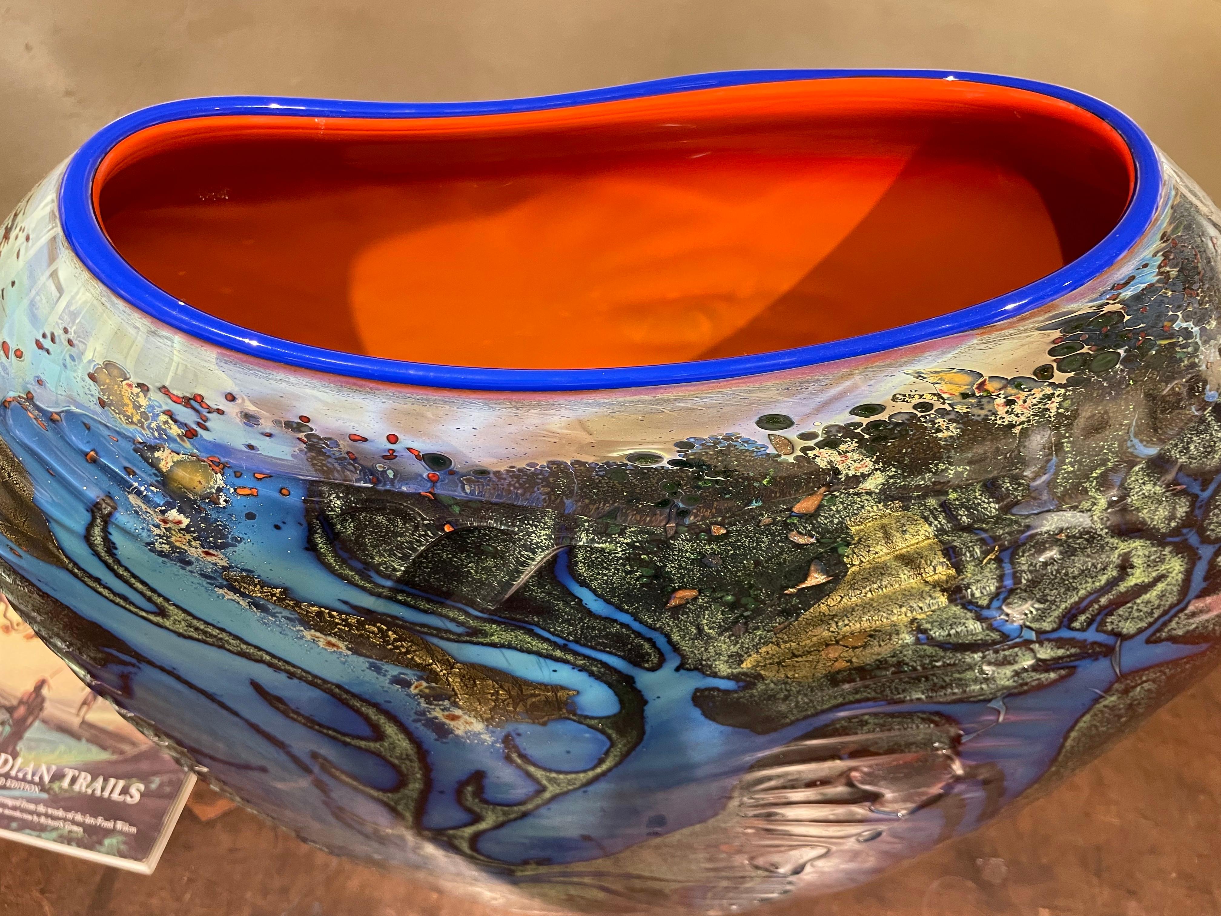 Petroglyph Vessel, Large Contemporary Figural Glass Blown Form For Sale 4
