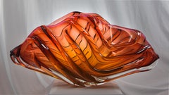 Rope Bowl.  Contemporary blown glass sculpture