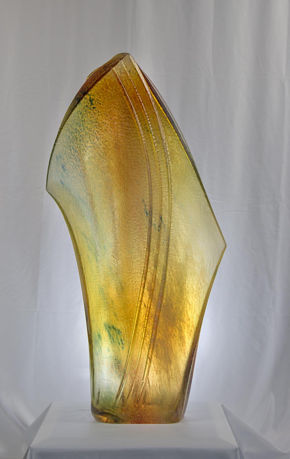 Standing Stone.  Contemporary blow glass art - Sculpture by William Morris