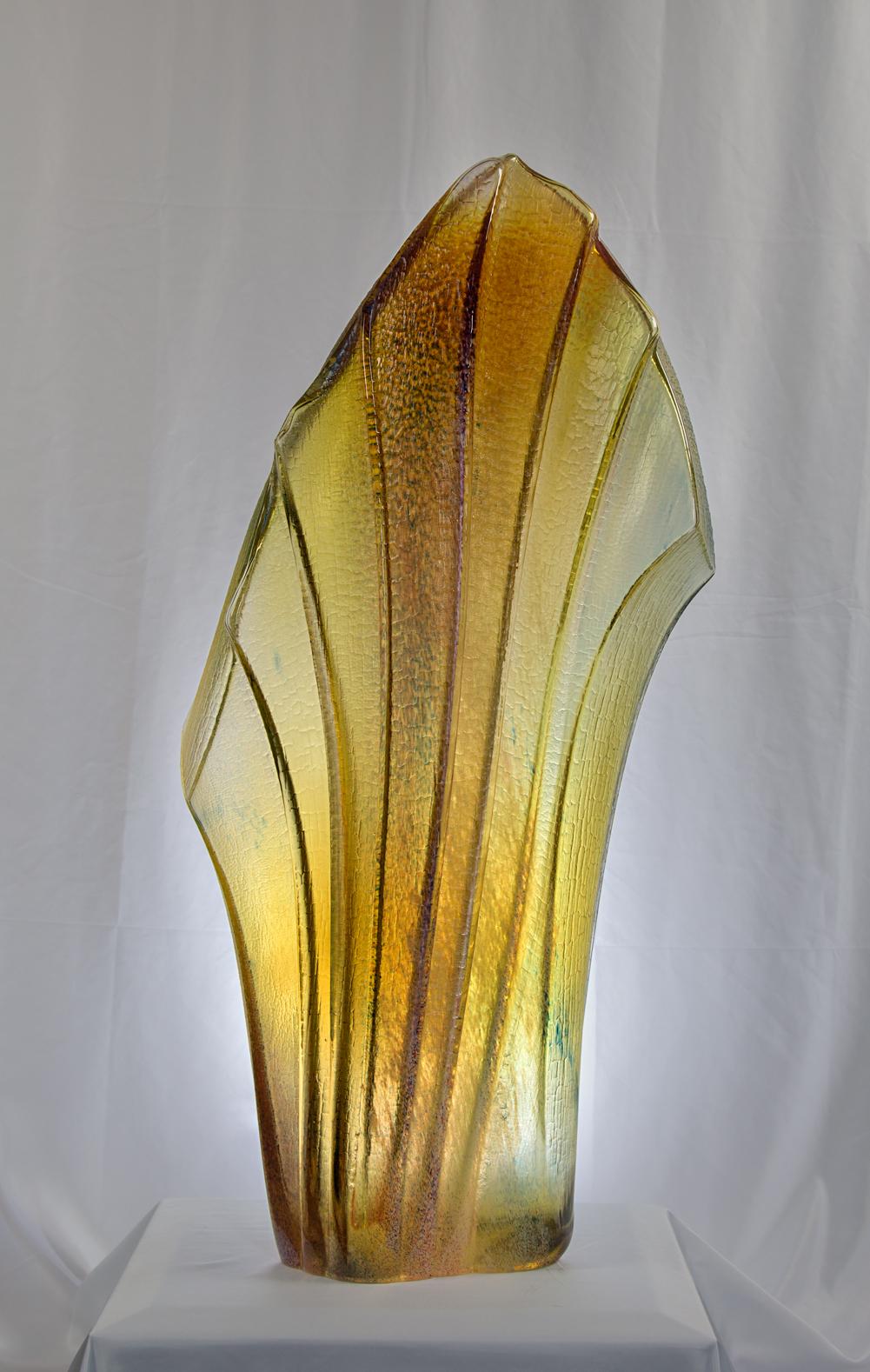 William Morris Figurative Sculpture - Standing Stone.  Contemporary blow glass art