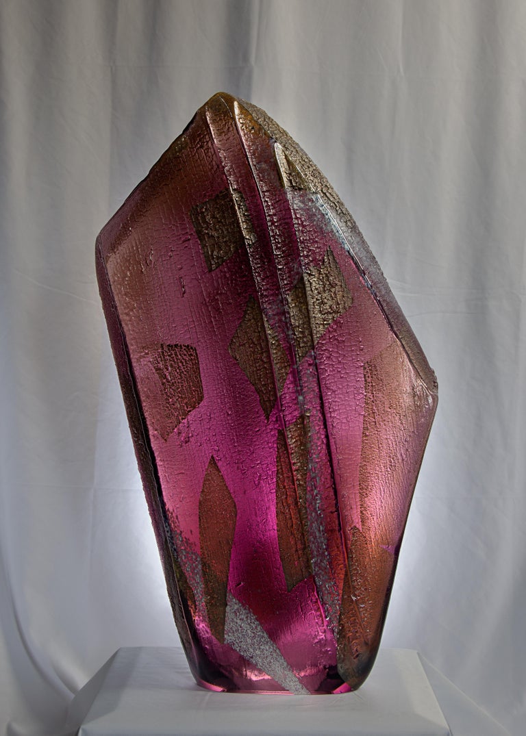 William Morris B 1957 Standing Stone Contemporary Blown Glass Sculpture Contemporary