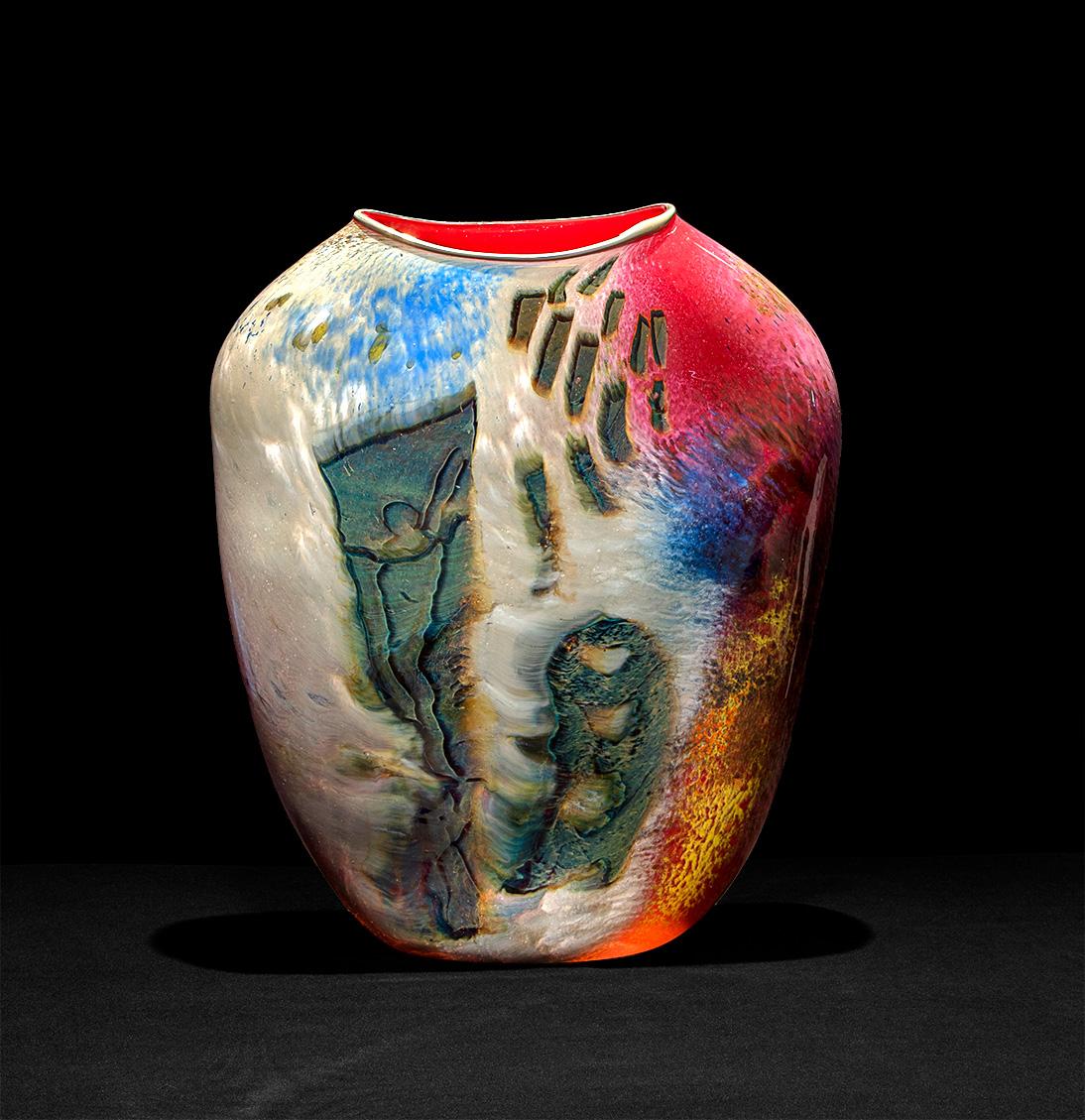 Stone Vessel.  Contemporary blown glass sculpture.   - Sculpture by William Morris