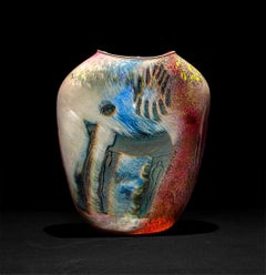 Stone Vessel.  Contemporary blown glass sculpture.  