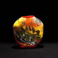 Stone Vessel, Contemporary Blown Glass, Contemporary Glass Sculpture, 