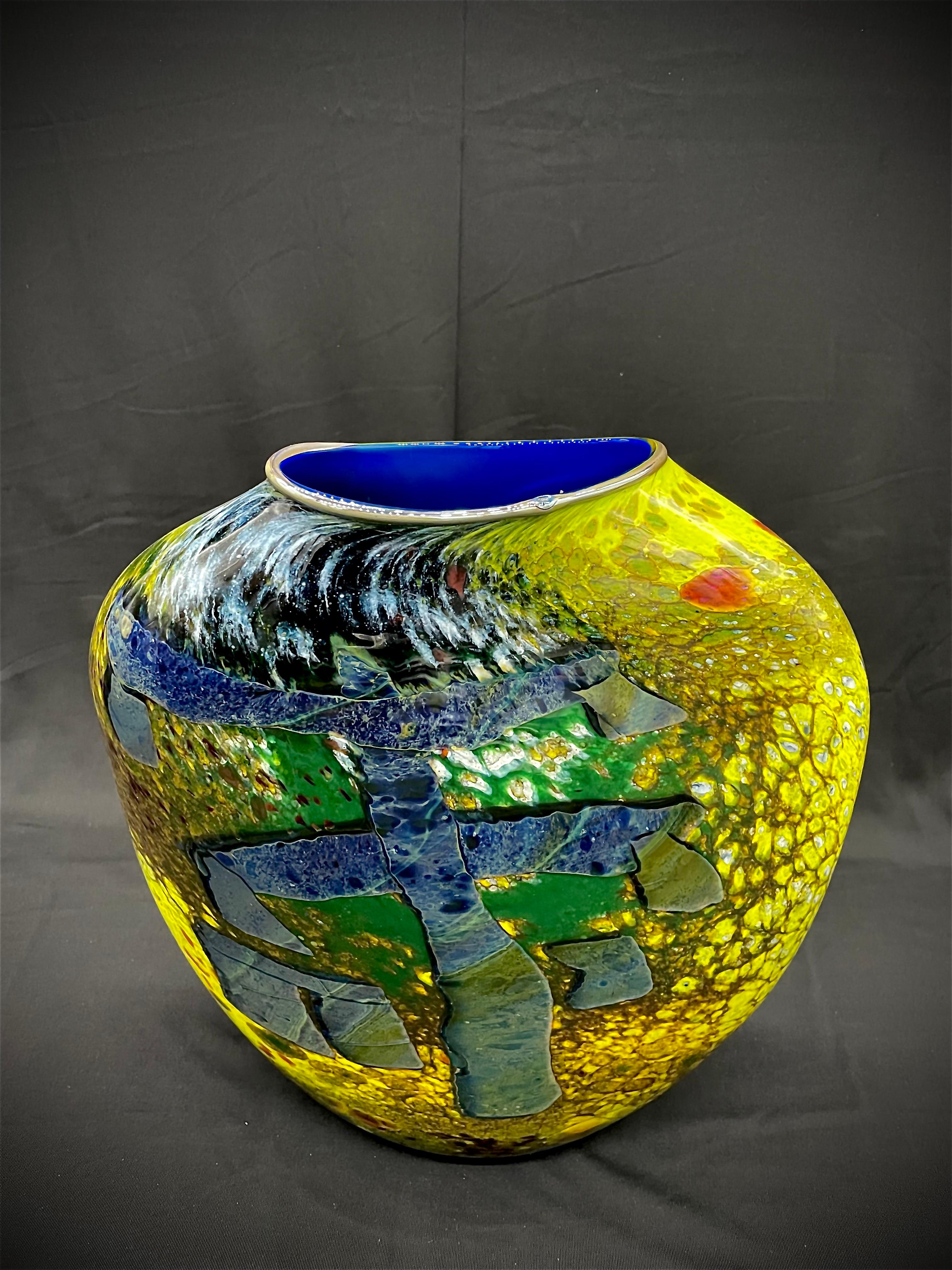 Stone Vessel.  Contemporary Blown Glass  - Sculpture by William Morris