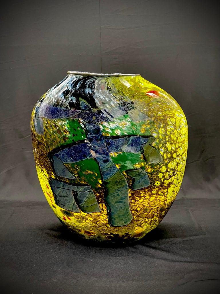 William Morris B 1957 Stone Vessel Contemporary Blown Glass For Sale At 1stdibs
