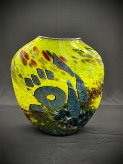 Stone Vessel.  Contemporary Blown Glass 