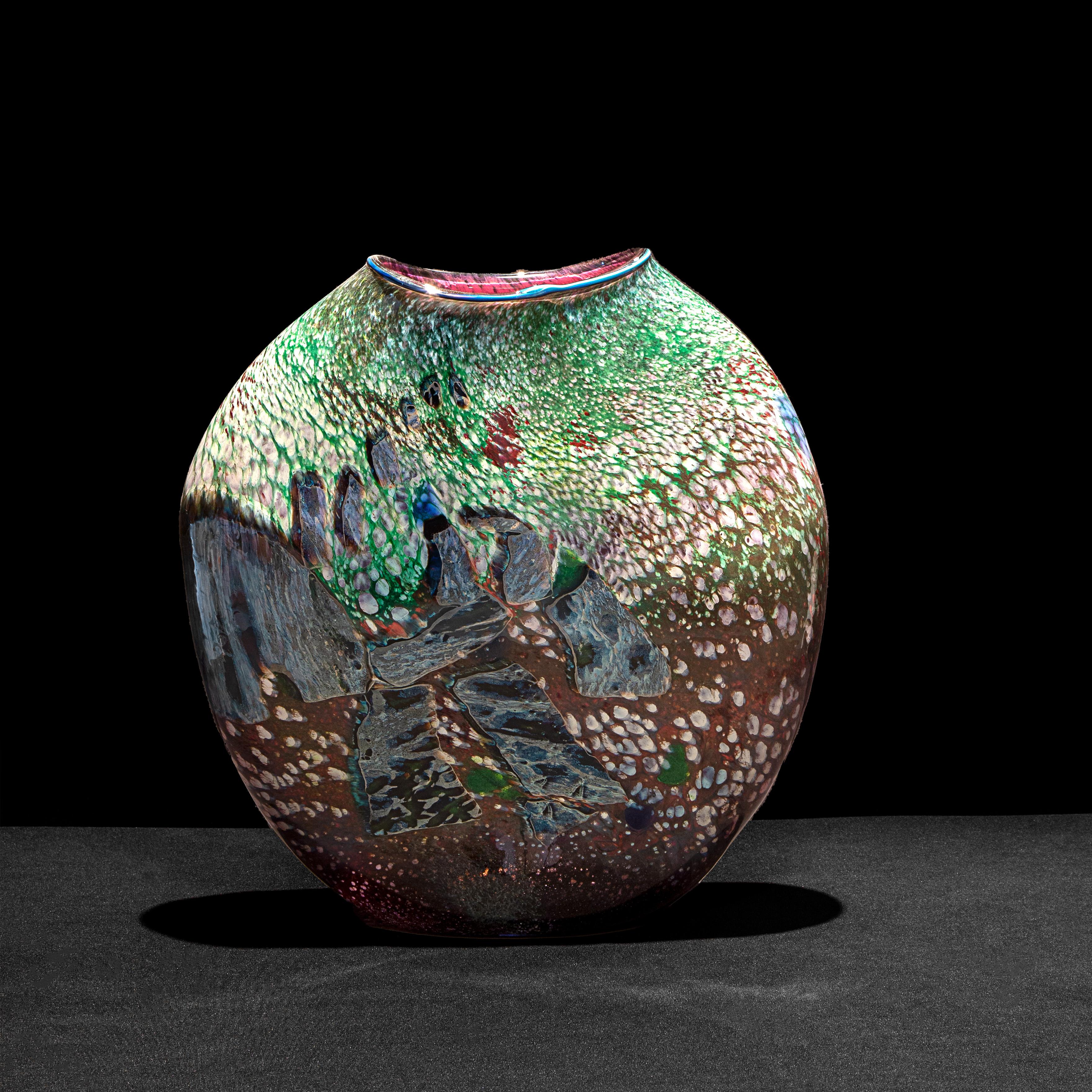 Stone Vessel, Contemporary blown glass sculpture, Contemporary glass art - Sculpture by William Morris