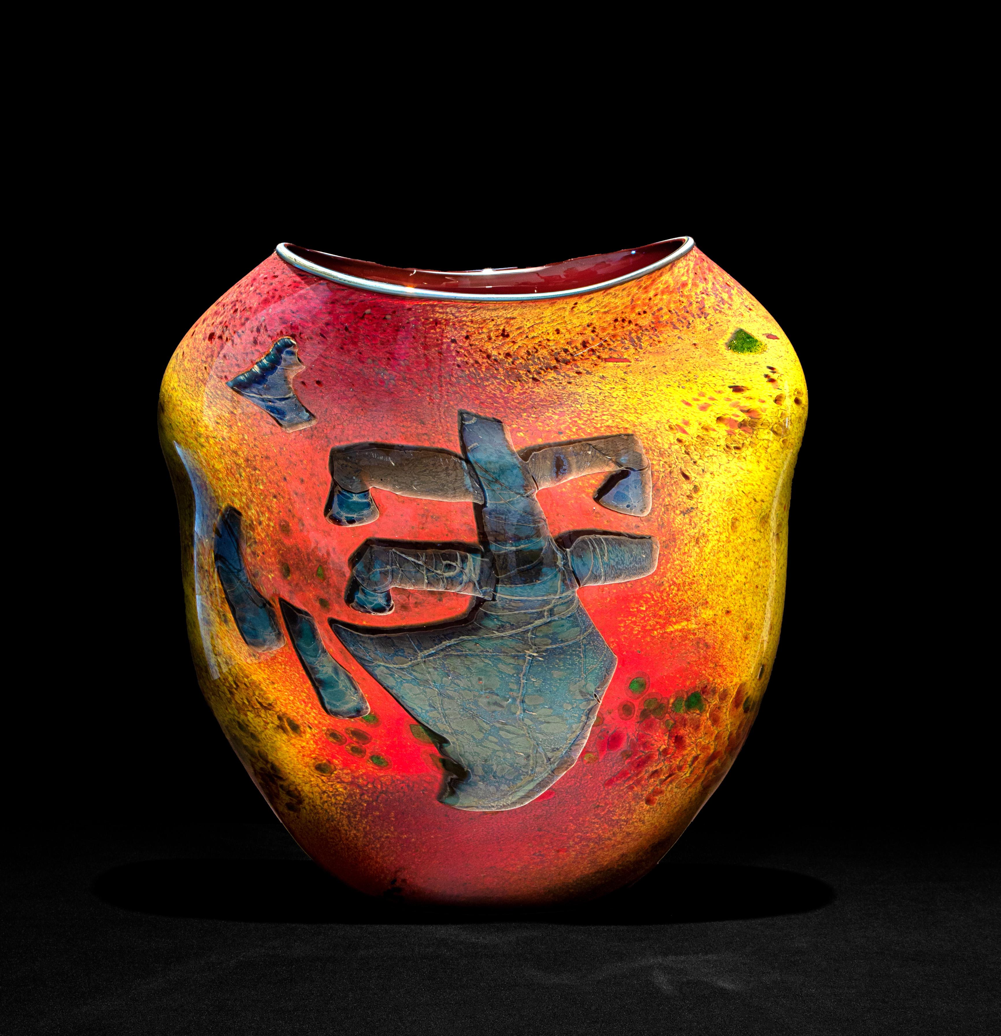 Stone Vessel, Contemporary blown glass sculpture, Contemporary glass art - Sculpture by William Morris