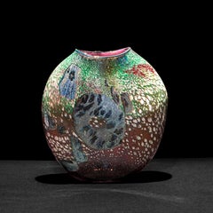 Vase en pierre, sculpture contemporaine en verre soufflé, art du verre contemporain
