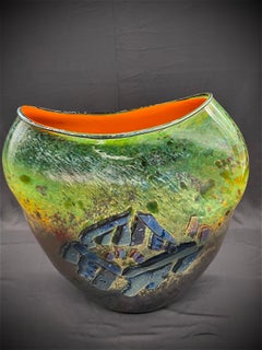 Stone Vessel.  Contemporary Blown Glass Sculpture