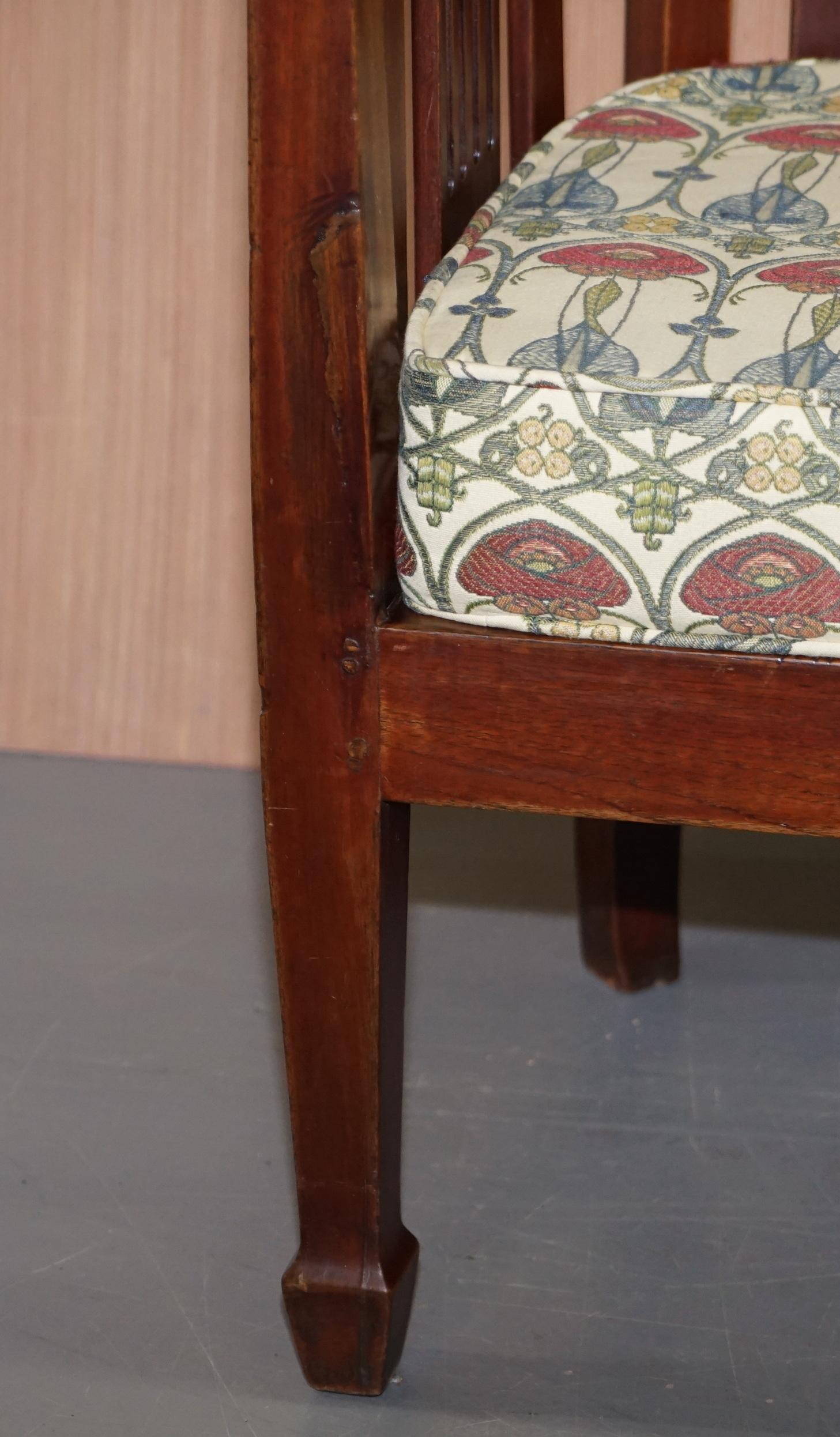 Charles Rennie Mackintosh Art Nouveau upholstered 2 seat bench sofa berger seat 6