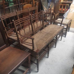 William Morris, Ford Maddox Brown, a Rare Pair of Sussex Three Seater Settees
