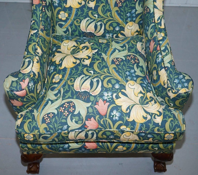 William Morris Irish Style Claw and Ball Walnut Wingback