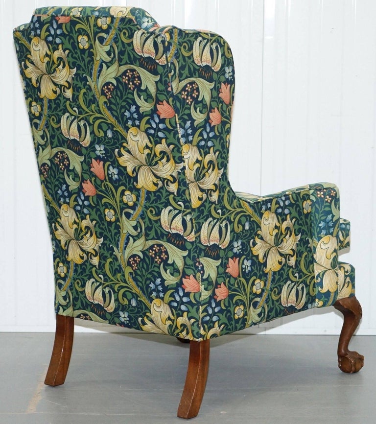 William Morris Irish Style Claw and Ball Walnut Wingback