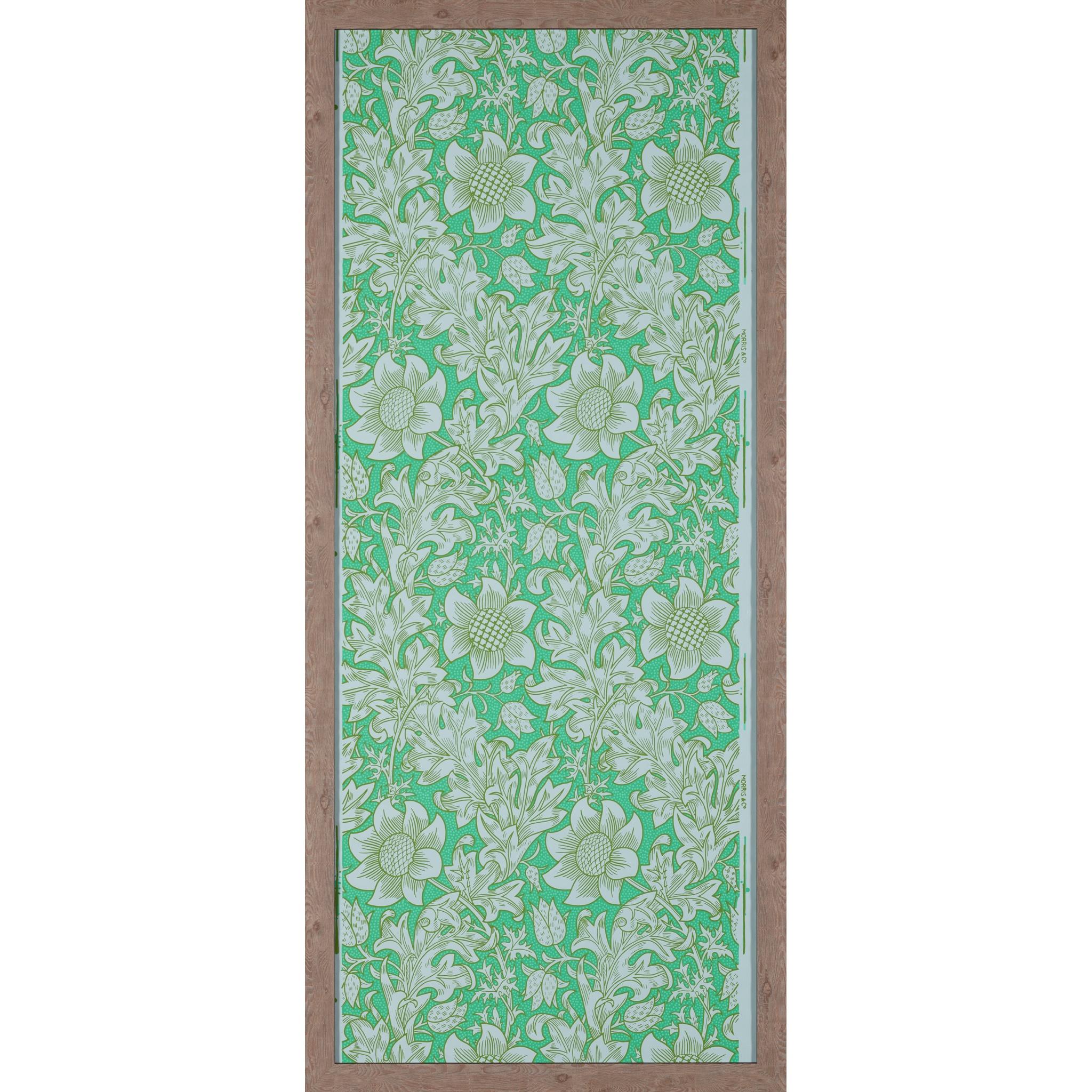 A 'Fritillary' pattern wallpaper panel designed by William Morris in 1885 and printed by Arthur Sanderson & Sons circa 1960 in a fabulous light green with mint colorway.

William Morris’s wallpapers exhibit timeless appeal, with their patterning of