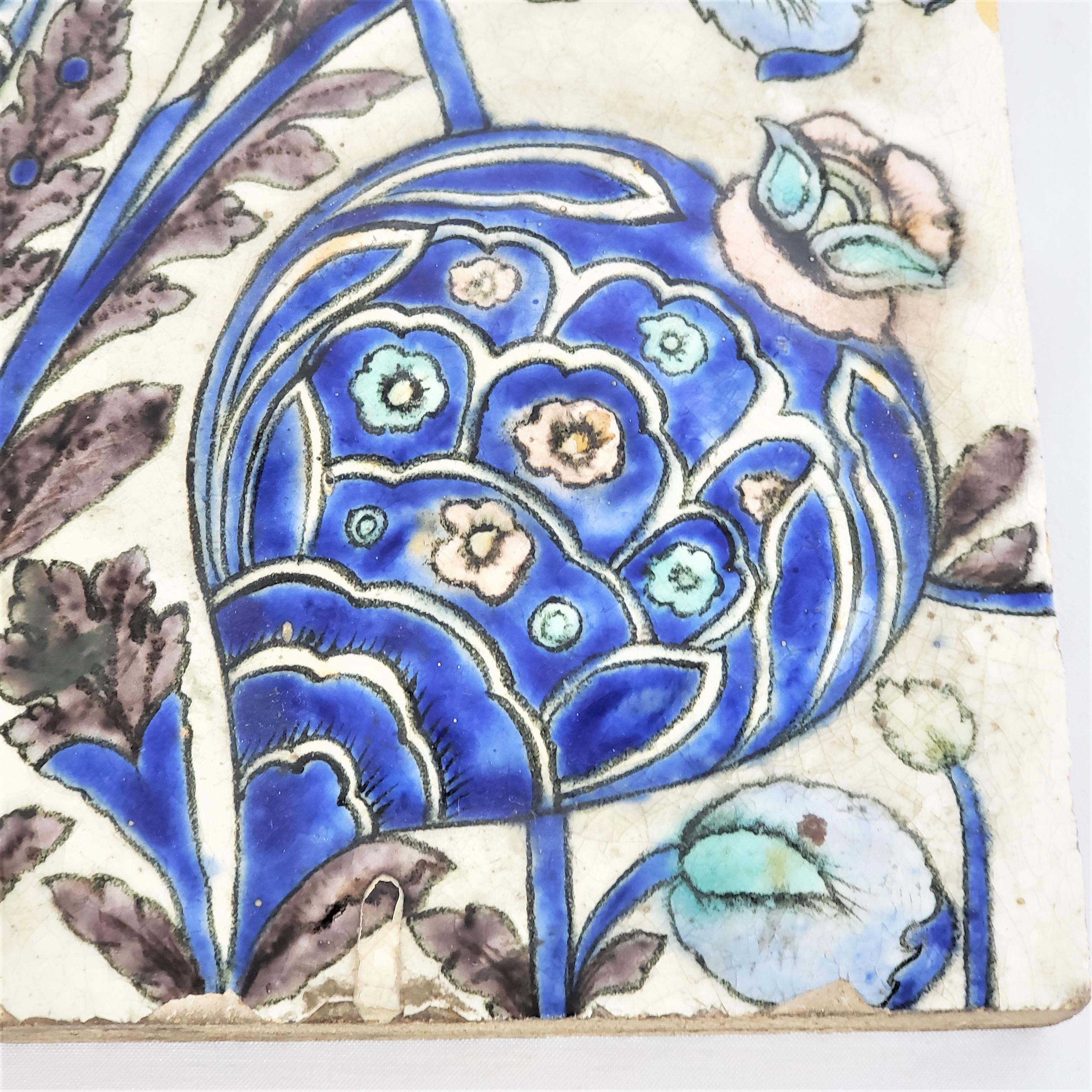 William Morris Styled Craven, Dunnil & Jackfield Art Pottery Decorative Tile For Sale 2