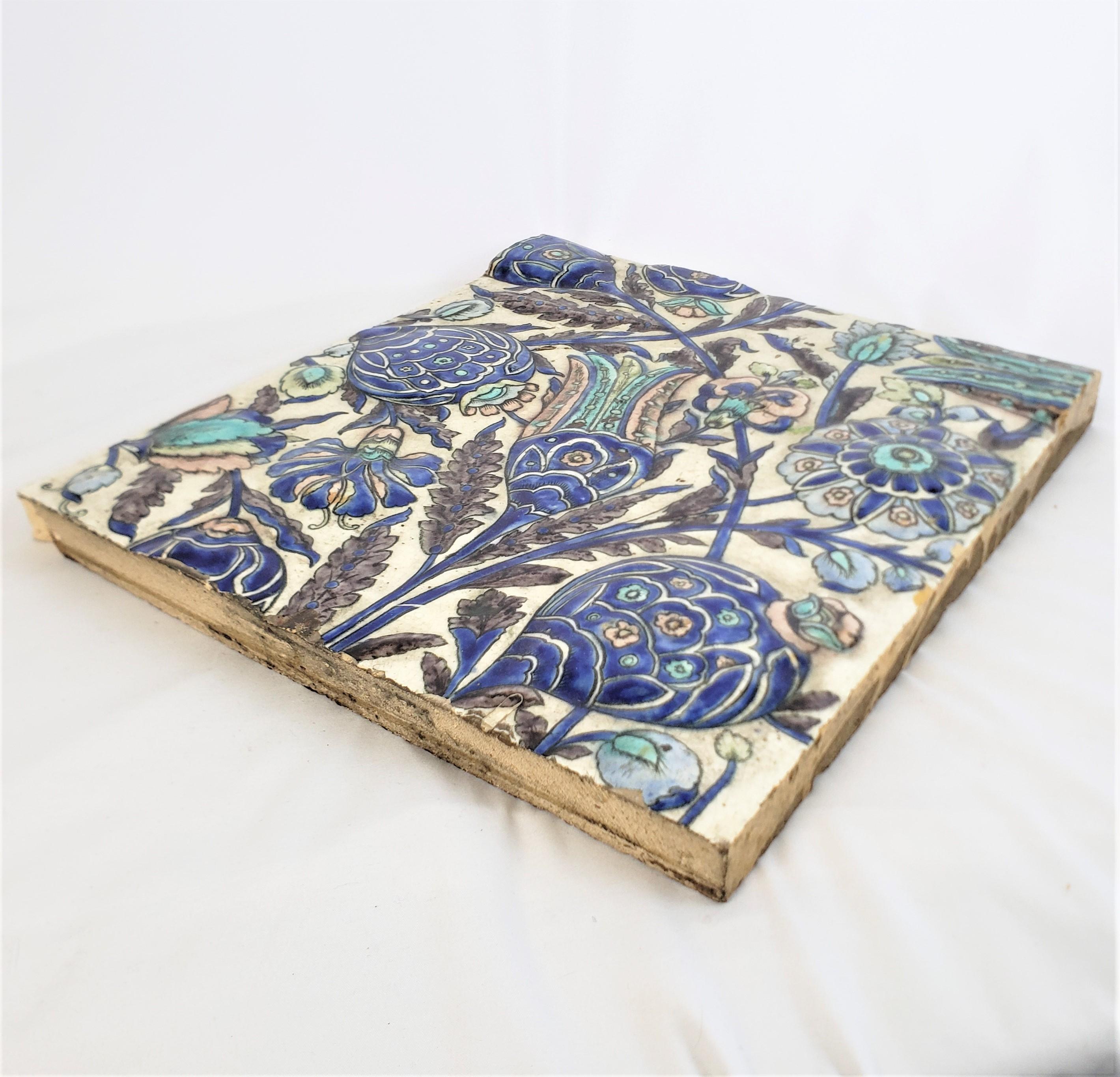 Art Nouveau William Morris Styled Craven, Dunnil & Jackfield Art Pottery Decorative Tile For Sale