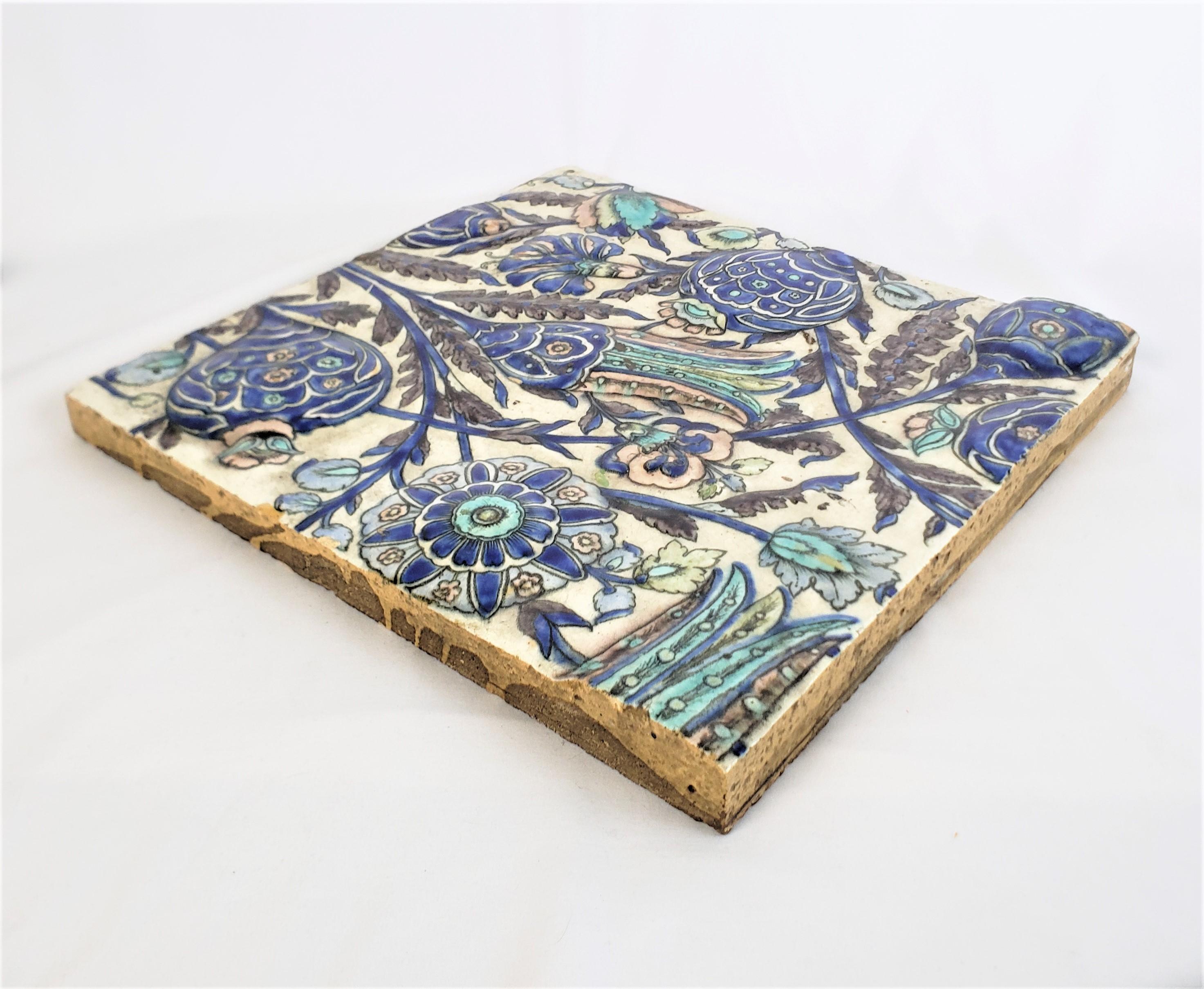 English William Morris Styled Craven, Dunnil & Jackfield Art Pottery Decorative Tile For Sale