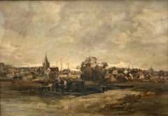 Kirkcudbright - Scottish 19th century art Impressionist landscape oil painting