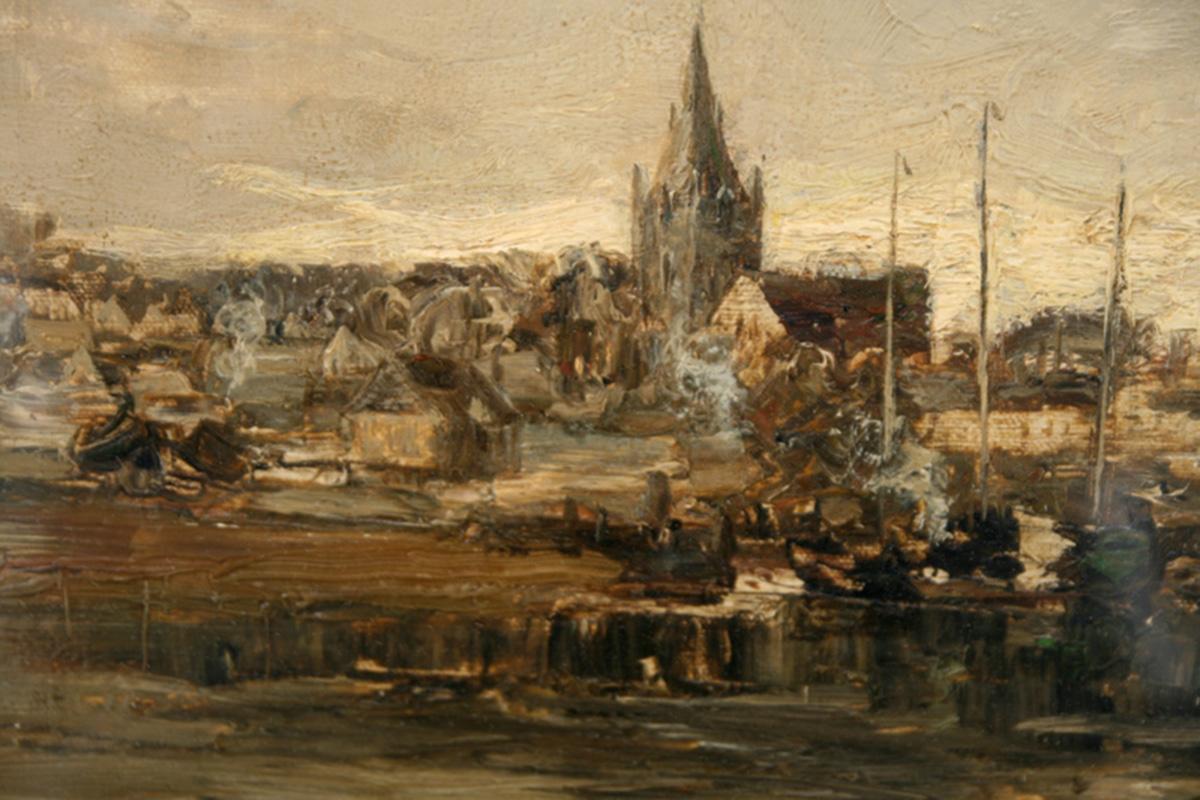 Kirkcudbright - Scottish 19th century art Impressionist landscape oil painting  For Sale 1