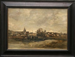 Kirkcudbright - Scottish 19th century art Impressionist landscape oil painting