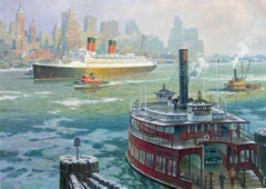 Ile De France in New Yorker Hafen, 1955