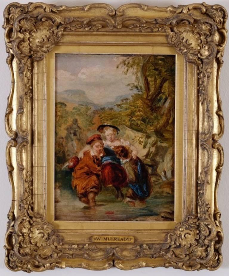 Crossing The Ford - Une étude à l'huile pour l'original de W Mulready, Tate Britain  - Painting de William Mulready