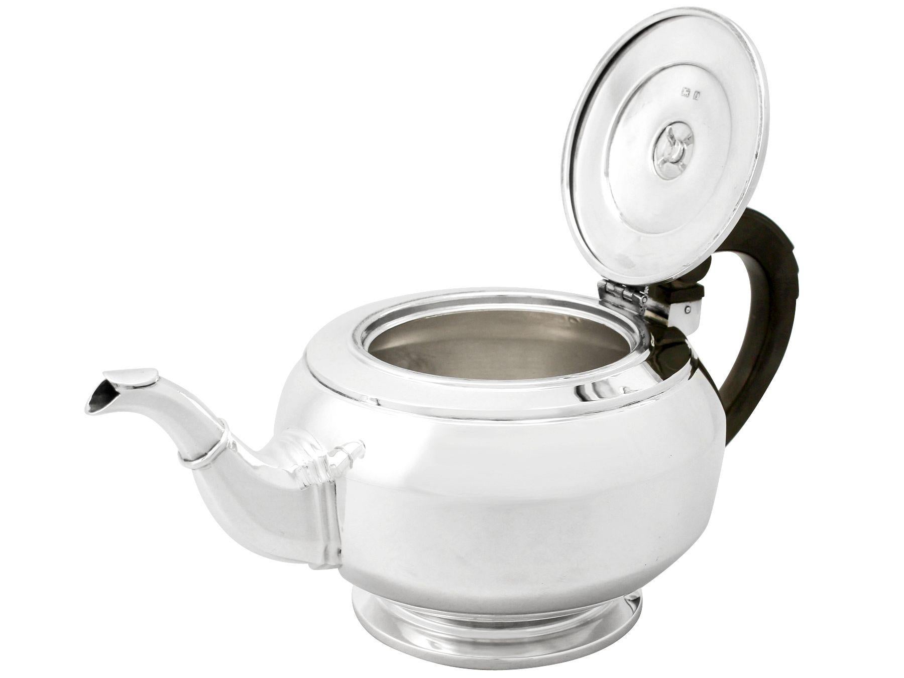 William Neale & Son Ltd Art Deco English Sterling Silver Teapot 1