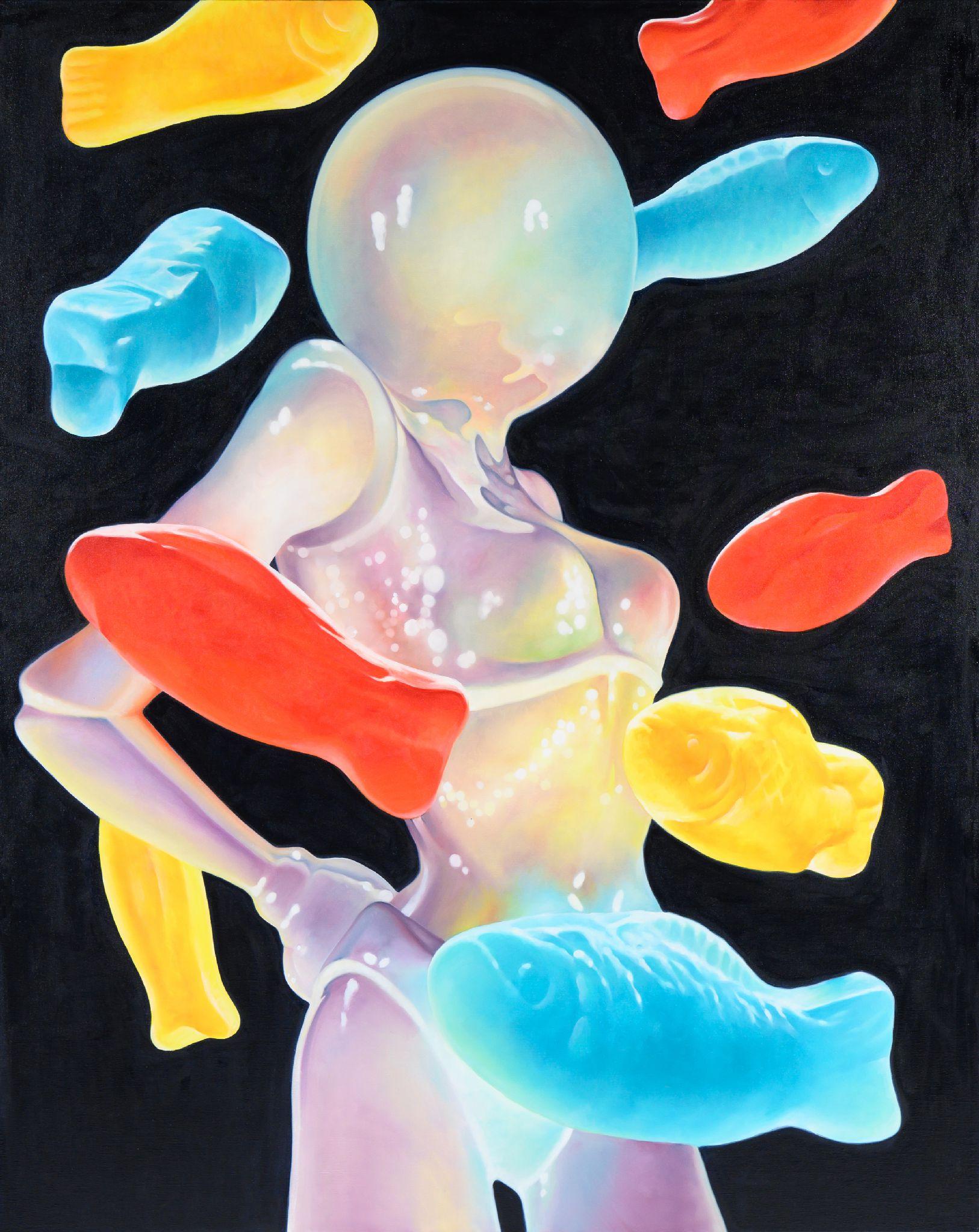 Figurative Painting di William Nelson - Uccisore di pesci