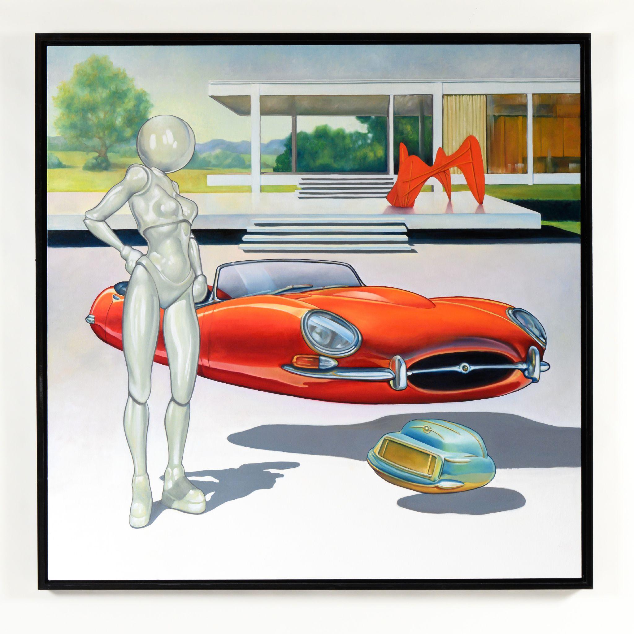 William Nelson (Amerikaner, geb. 1961) 

Öl auf Leinwand

REEZON und Chip in ihrem von Mies van der Rohe entworfenen Haus, Calder und Jag.