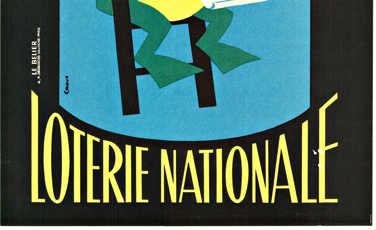 Poster vintage francese originale della Loterie Nationale (Frog) - Animal Print Nero di William Nepoleon Grove