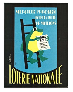 Poster vintage francese originale della Loterie Nationale (Frog)