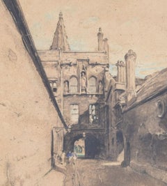 New College Lane, Oxford lithograph by William Nicholson